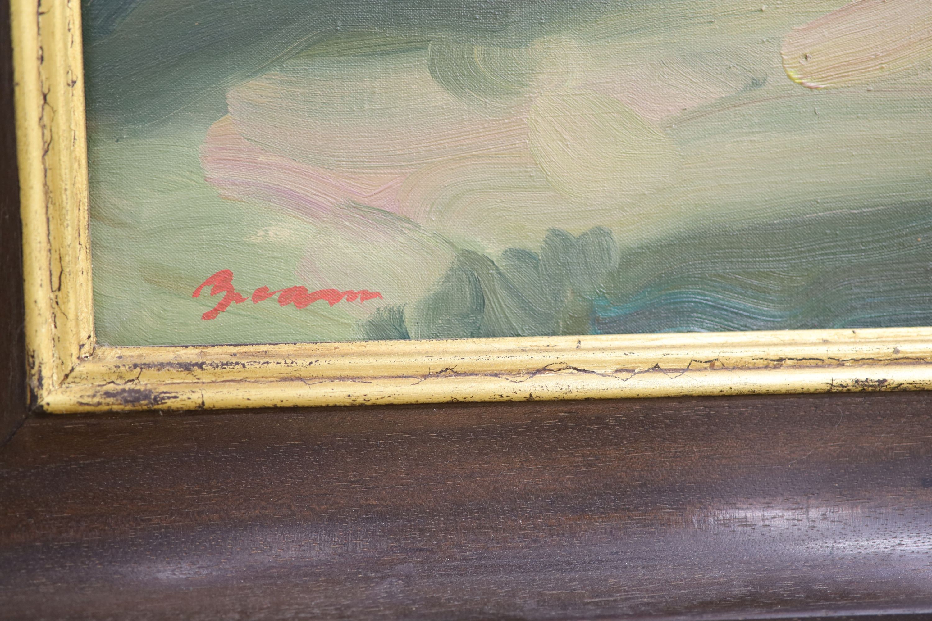 Antony Bream (1943-), oil on canvas, Southease church, signed, 55 x 70cm